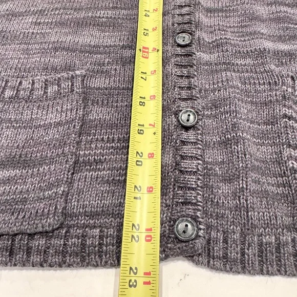 Talbots Woven Grey Striped Button-Up Cardigan with Pockets Women’s Size L - Picture 11 of 11